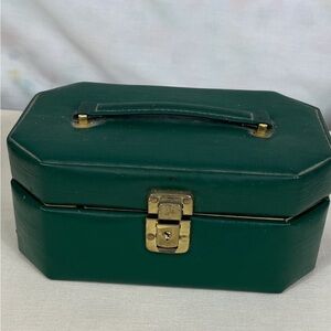 International Silver Company Travel Jewelry Box Green Color